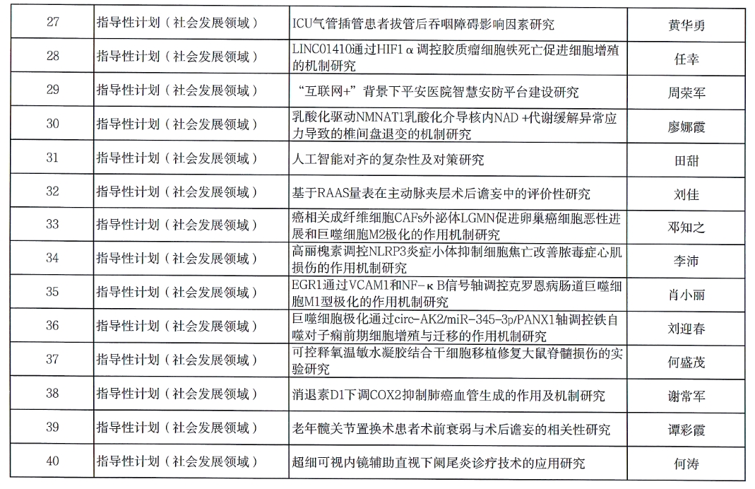 【項目公示】2024年度衡陽市指導性計劃項目擬立項公示
